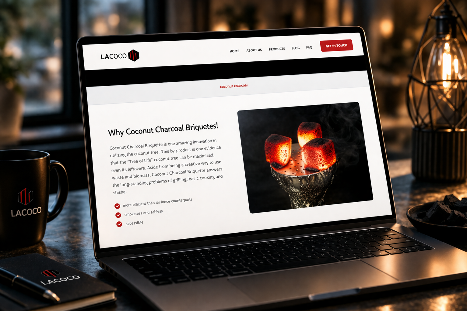 LaCoco — Coconut Hookah Coals Brand Website